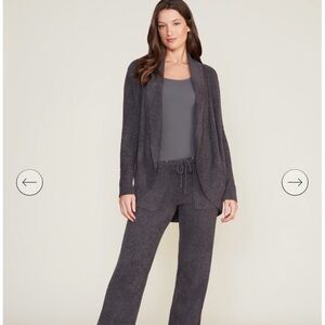 Barefoot Dreams Open-Front Knit Cardigan in Charcoal Gray